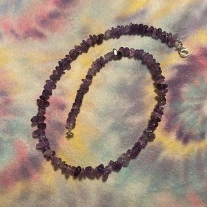 Ladies Amethyst Chip Bead Necklace